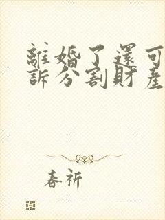 离婚了还可以起诉分割财产吗