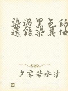 染过黑色的头发还能染其他颜色吗