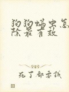 狗狗螨虫怎么去除最有效