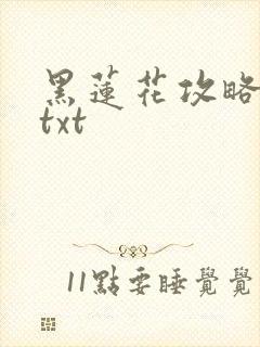 黑莲花攻略手册txt