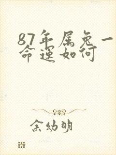 87年属兔一生命运如何