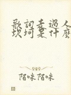 歌词走过人生的坎坷是什么歌