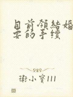 目前领结婚证需要的手续