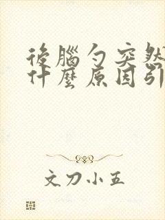 后脑勺突然胀痛什么原因引起的封面