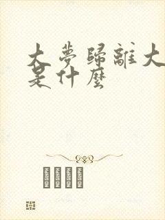 大梦归离大结局是什么封面