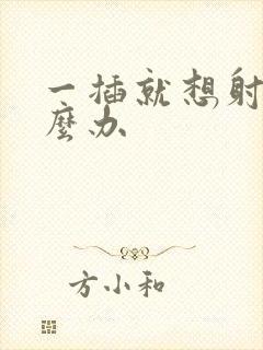 一插就想射了怎么办封面