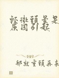 轻微头晕是什么原因引起