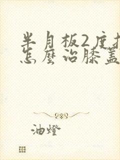 半月板2度损伤怎么治膝盖