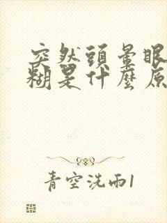 突然头晕眼睛模糊是什么原因