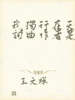 我独行在天地间词曲作者是谁封面