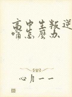 高中生叛逆爱顶嘴怎么办