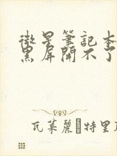 微星笔记本电脑黑屏开不了机