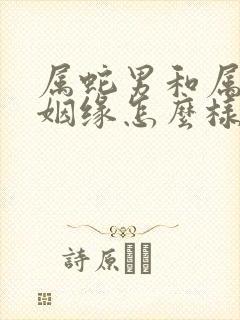 属蛇男和属蛇女姻缘怎么样