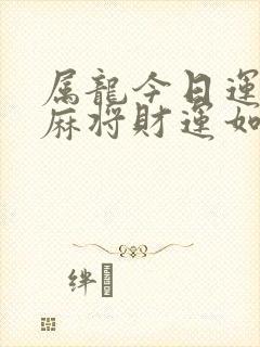 属龙今日运势打麻将财运如何