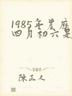 1985年农历四月初六是什么命