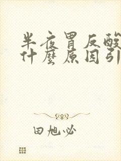 半夜胃反酸水是什么原因引起的