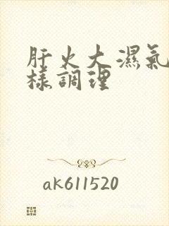 肝火大湿气重怎样调理