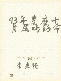 93年农历十一月属鸡的命运