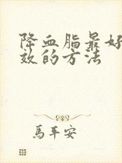 降血脂最好最有效的方法封面