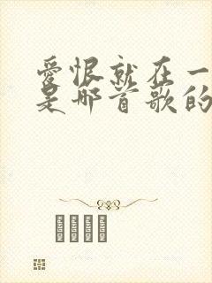 爱恨就在一瞬间是哪首歌的歌词封面