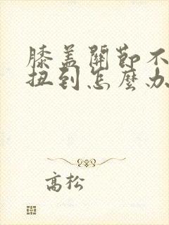 膝盖关节不小心扭到怎么办