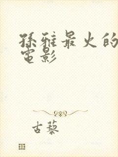 孙雅最火的三部电影