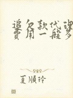 追欠款代理律师费用一般多少封面