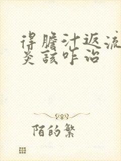 得胆汁返流性胃炎该咋治