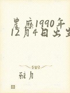农历1990年12月4日出生是什么命