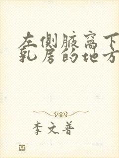 左侧腋窝下靠近乳房的地方肋排隐痛封面