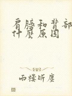 肩膀和背部疼痛什么原因