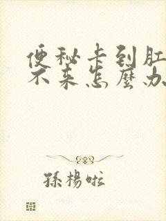 便秘卡到肛门出不来怎么办封面