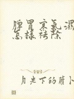 脾胃寒气湿气重怎样祛除