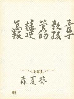 怎样管教青春期叛逆的孩子封面