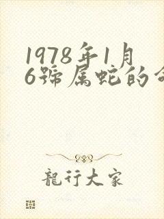 1978年1月6号属蛇的命运
