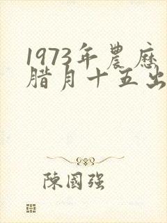 1973年农历腊月十五出生的人封面