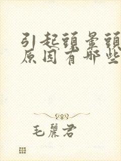 引起头晕头疼的原因有哪些封面