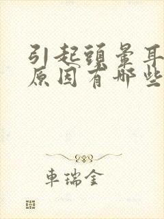 引起头晕耳鸣的原因有哪些封面