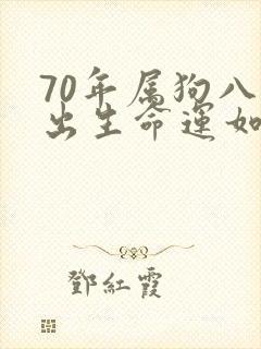 70年属狗八月出生命运如何
