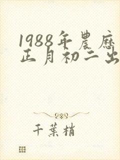 1988年农历正月初二出生的命运如何