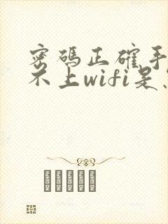 密码正确手机连不上wifi是怎么回事