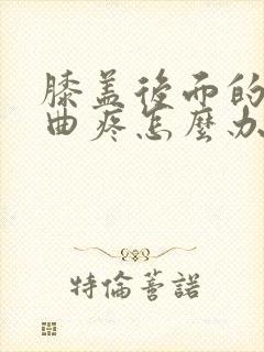 膝盖后面的筋弯曲疼怎么办封面