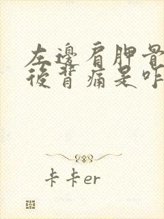 左边肩胛骨痛和后背痛是咋回事封面