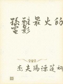 孙雅最火的三部电影