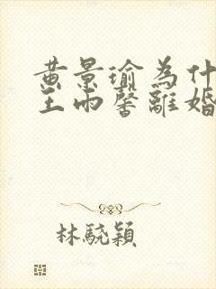 黄景瑜为什么和王雨馨离婚