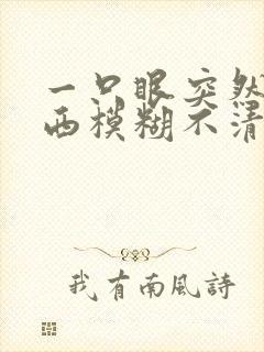 一只眼突然看东西模糊不清