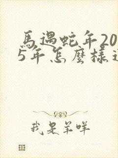 马遇蛇年2025年怎么样运势