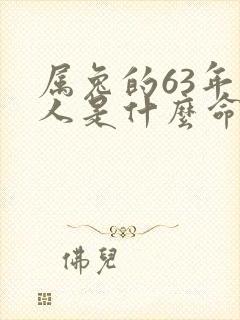属兔的63年生人是什么命