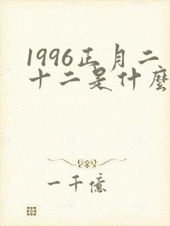 1996正月二十二是什么命封面