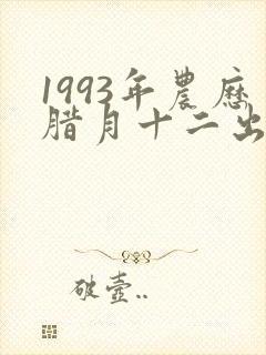 1993年农历腊月十二出生是什么命